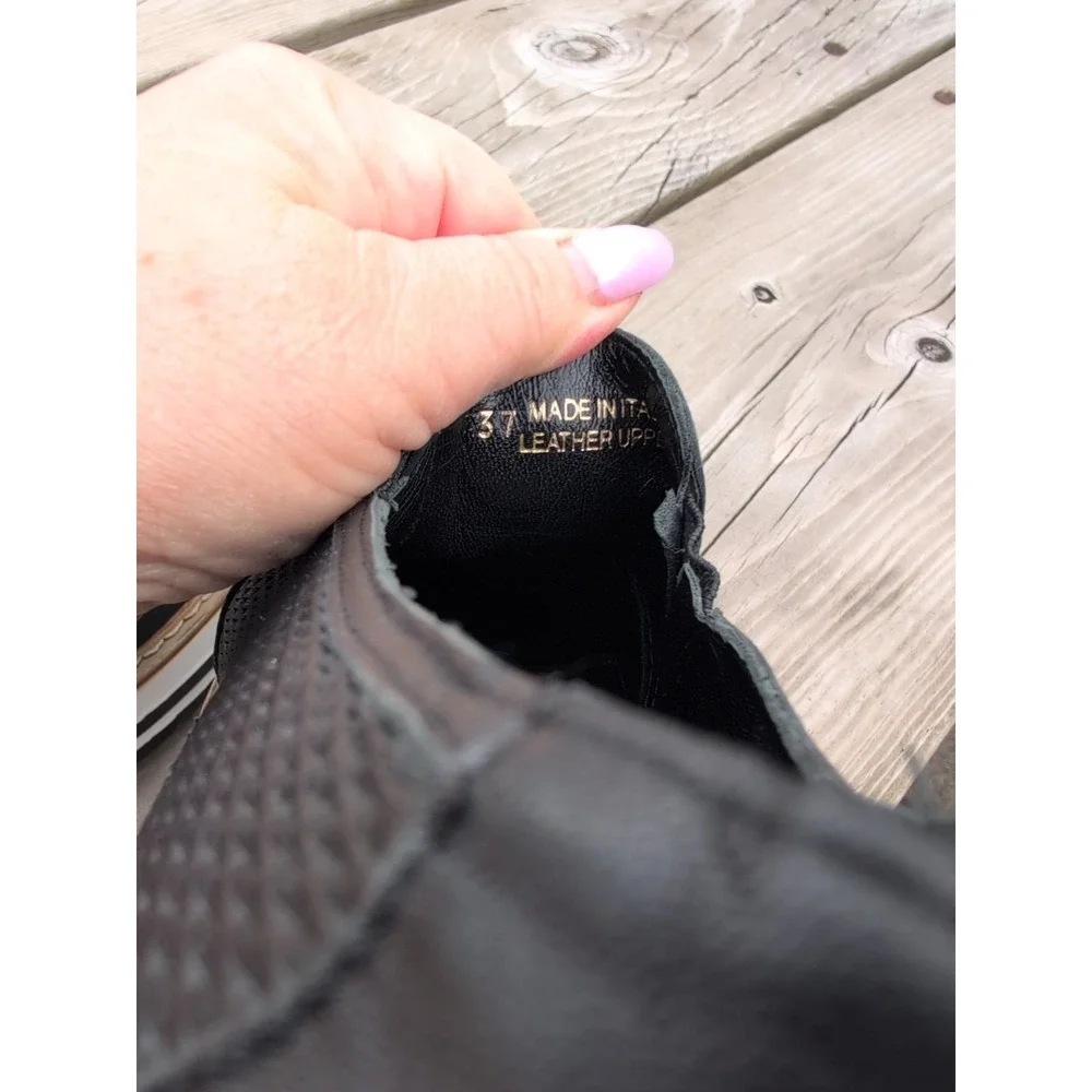 Summit by White Mountain Italy Women's Black Leather Platform Shoes 37 | US 6.5
